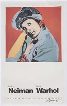 Andy Warhol Signed 1977 Willie Shoemaker Poster For Leroy Neiman & Andy Warhol Exhibition (PSA/DNA)